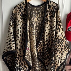 GAP Animal Print Cape with Black Edging